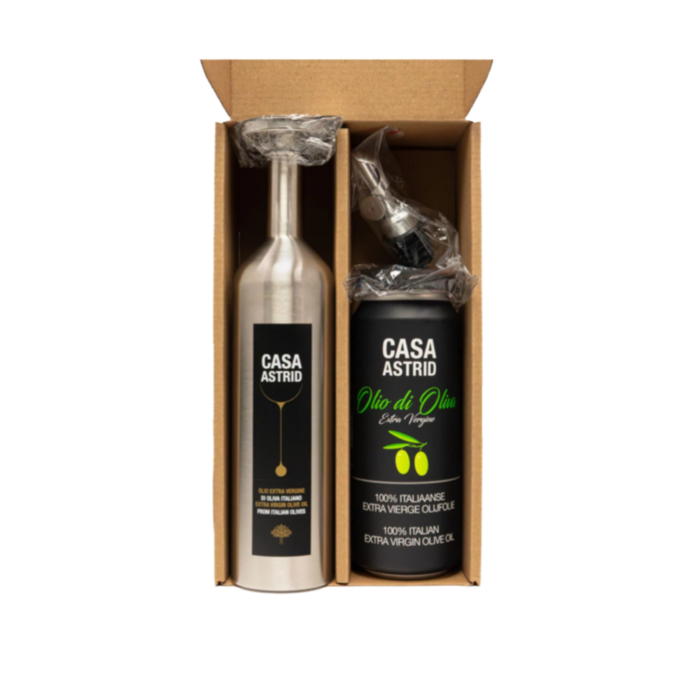 Casa Astrid Casa Astrid Extra vierge olijfolie Starterspack | Italiaanse premium olijfolie in duurzame RVS fles