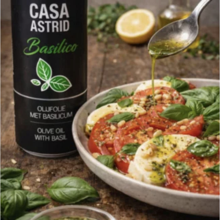 Casa Astrid Italiaanse Extra Vierge Olijfolie met Verse Basilicum REFILL | 450 ml navulblik