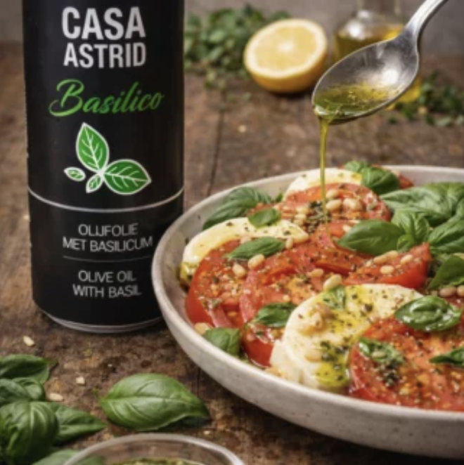 Casa Astrid Italiaanse Extra Vierge Olijfolie met Verse Basilicum REFILL | 450 ml navulblik