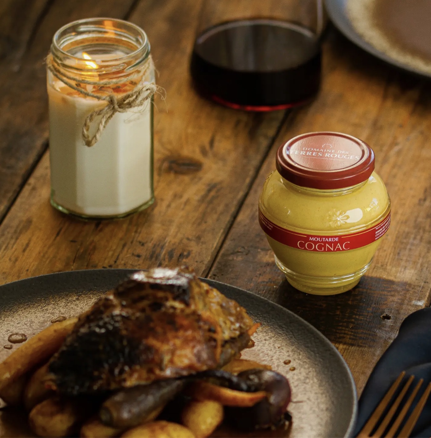 Domaine des terres rouges Mosterd met Cognac – Ambachtelijke Luxe Mosterd