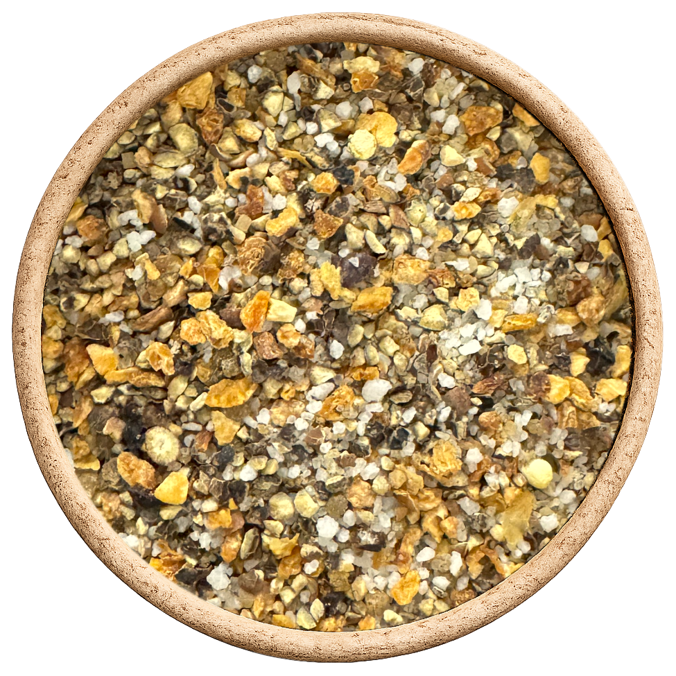 De Kruidenshop Citroenpeper met zwarte peper, citroenschil en zeezout. Ideaal voor vis, kip, groenten, salades, aardappelen, pasta en marinades. 100% natuurlijk, fris, pittig en zonder kunstmatige toevoegingen.