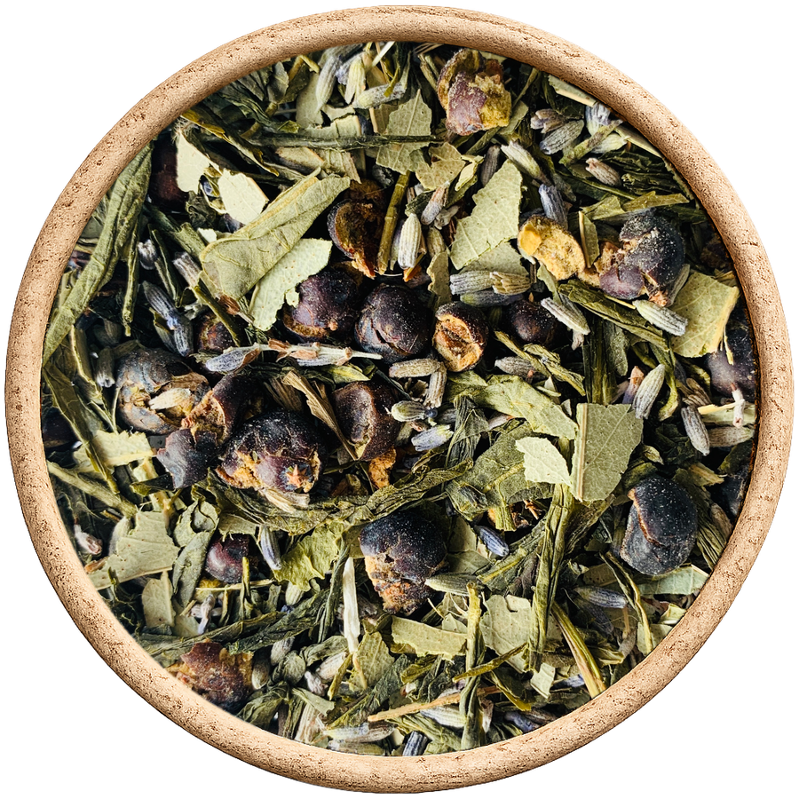 De Kruidenshop Hammam lavendelthee met groene thee en eucalyptus | De Kruidenshop