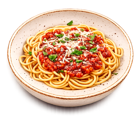 Bord met Italiaanse spaghetti