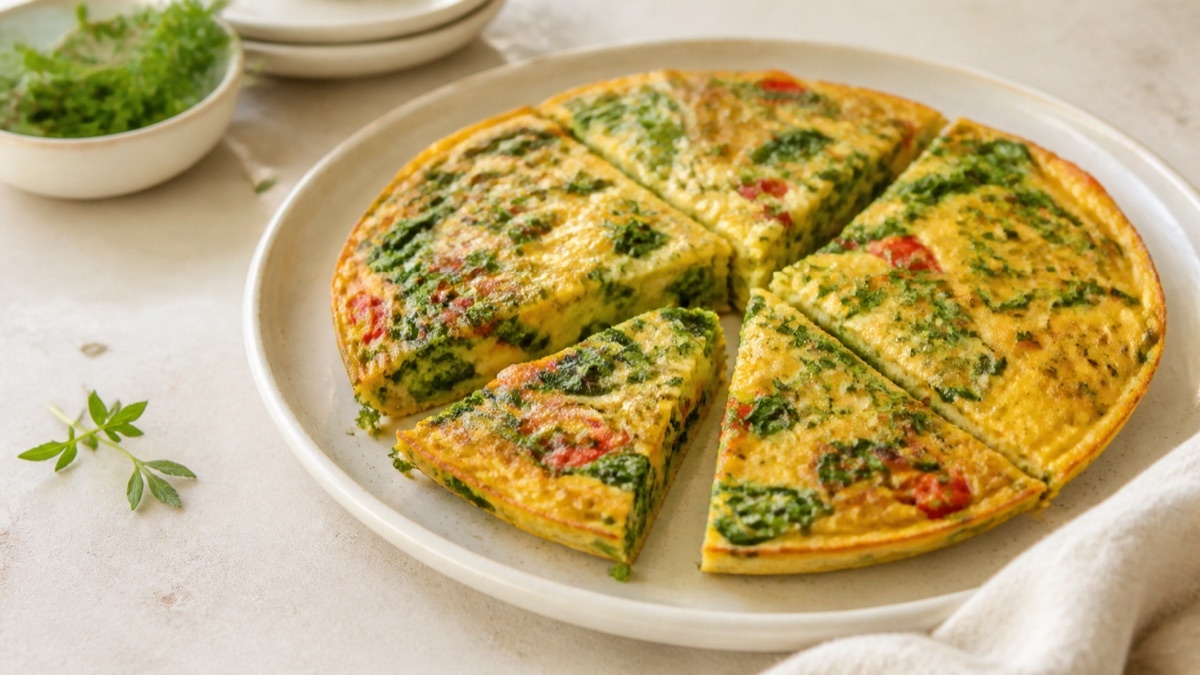 Omelet met champignons en bieslook