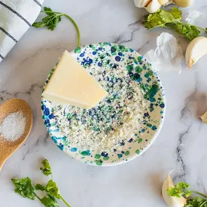 Alfar Tierra Cocida Kleine keramische knoflookrasp groenblauw uit Spanje