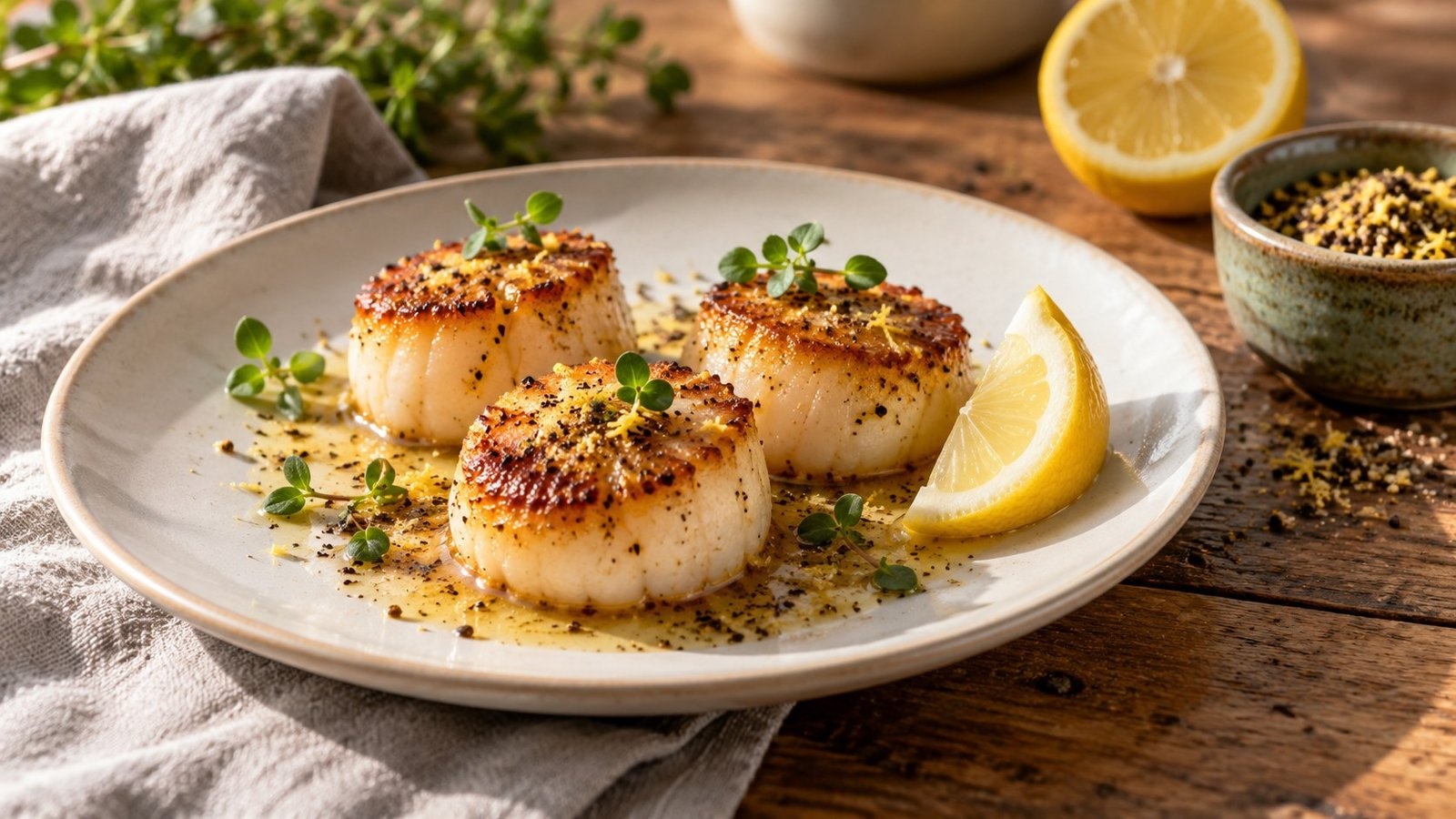 Coquilles met citroenpeper