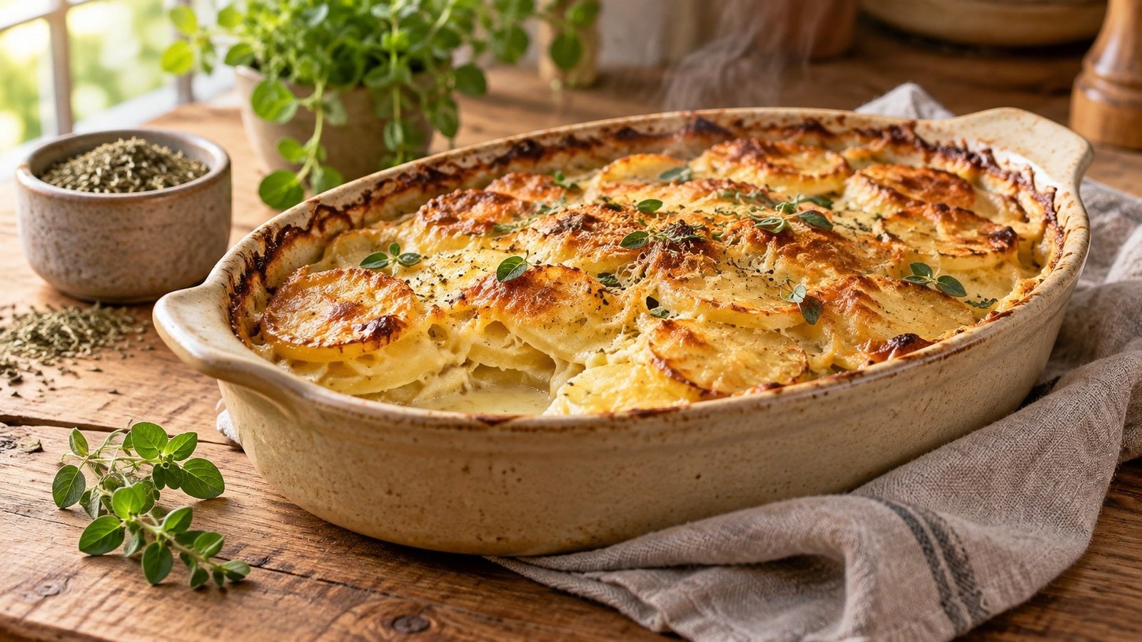 Aardappelgratin met marjolein