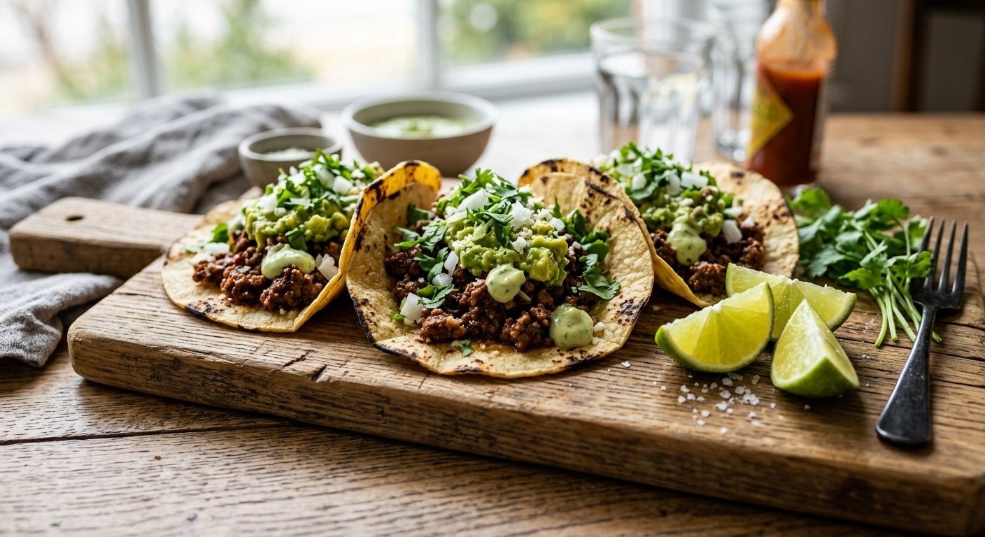 Taco's met kruidig gehakt