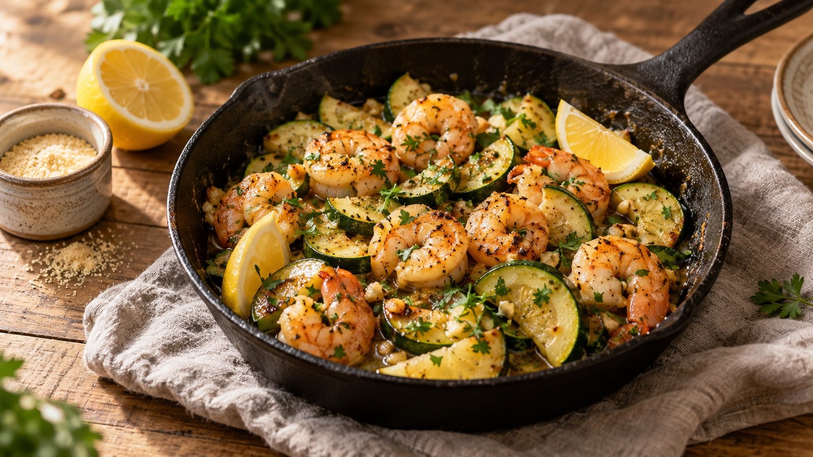 Citroen-lookscampi met courgette