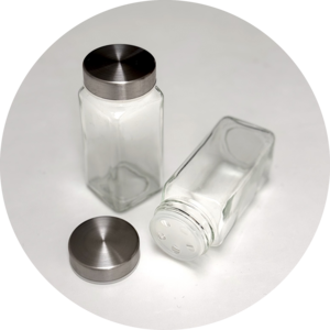Leeg glazen kruidenpotje 120 ml met strooideksel
