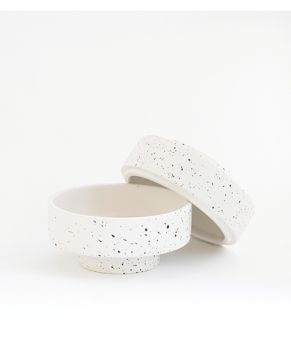 Ania Schaaltje met Deksel Karen Wit met Bruine Stippen