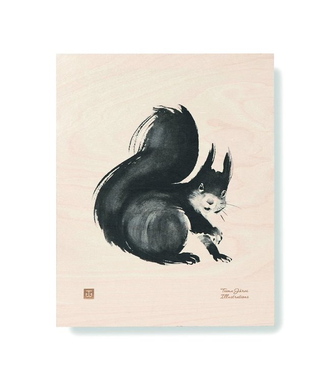 Teemu Järvi Teemu Järvi Plywood Poster Squirrel 24 x 30 cm