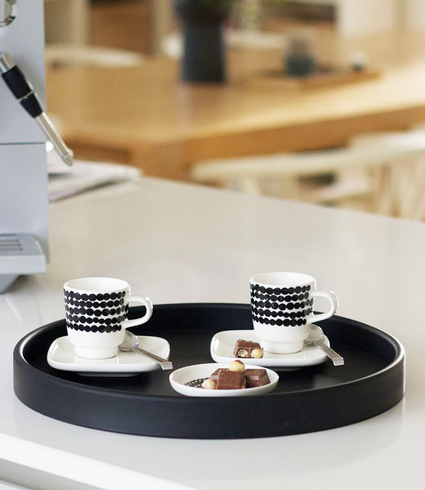 SEJ Design SEJ Design Black Serving Tray Round Ø 32 SEJ Design SEJ Design Black Serving Tray Round Ø 32