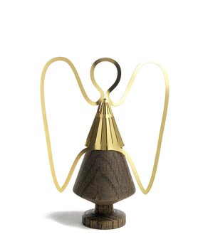 The Oak Men The Oak Men Houten Boom met messing Engel - Donker Eiken Boom Klein The Oak Men The Oak Men Houten Boom met messing Engel - Donker Eiken Boom Klein