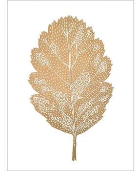 Monika Petersen Monika Petersen A3 Lino Print Eikenblad Goud Wit Monika Petersen Monika Petersen A3 Lino Print Eikenblad Goud Wit
