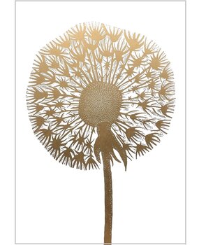 Monika Petersen Monika Petersen 50x70 Lino Print Paardenbloem Goud Wit