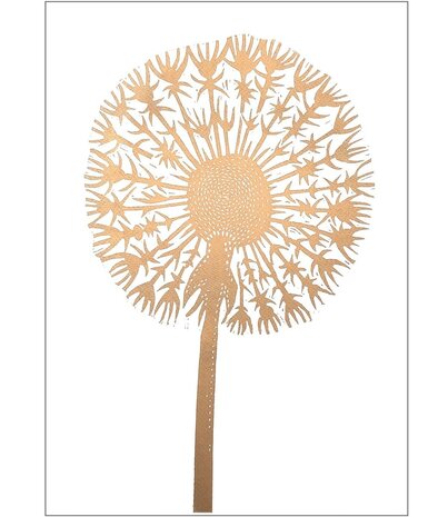 Monika Petersen Monika Petersen Lino Print Gold Dandelion White A3 Monika Petersen Monika Petersen Lino Print Gold Dandelion White A3