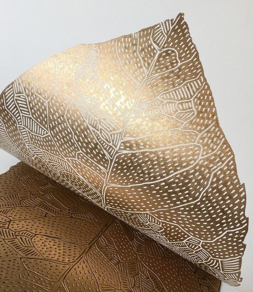 Monika Petersen Monika Petersen Lino Print Gold Dandelion White A3 Monika Petersen Monika Petersen Lino Print Gold Dandelion White A3