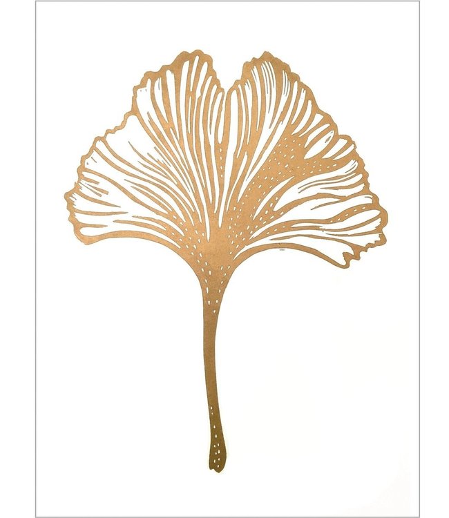 Monika Petersen Monika Petersen A3  Lino Print Gold Gingko  White