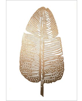 Monika Petersen Monika Petersen A4 Lino Print Gold Feather White Monika Petersen Monika Petersen A4 Lino Print Gold Feather White