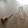 Monika Petersen Monika Petersen Lino Print Gold Feather White A4 Monika Petersen Monika Petersen Lino Print Gold Feather White A4