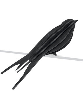 LOVI Lovi Zwaluw zwart - 2 formaten - berkenhout 3D-dier DIY pakketje