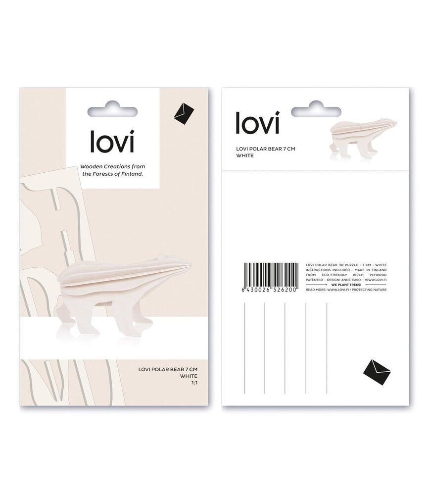 LOVI Lovi IJsbeer berkenhout wit DIY pakketje - 2 formaten - ook leuk om te versturen als cadeau LOVI Lovi IJsbeer berkenhout wit DIY pakketje - 2 formaten - ook leuk om te versturen als cadeau