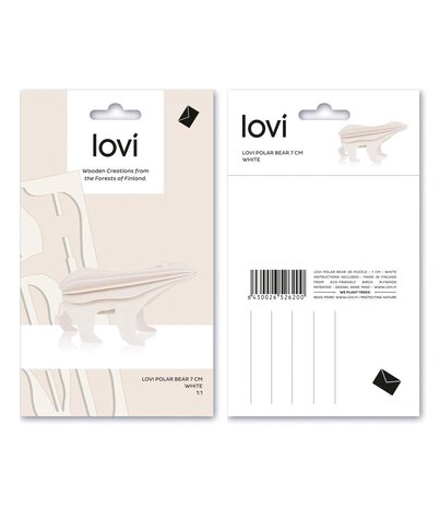 LOVI Lovi IJsbeer berkenhout wit DIY pakketje - 2 formaten - ook leuk om te versturen als cadeau LOVI Lovi IJsbeer berkenhout wit DIY pakketje - 2 formaten - ook leuk om te versturen als cadeau