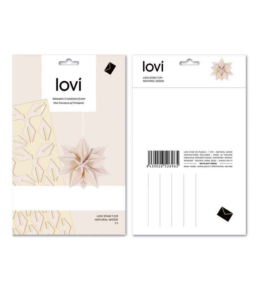 LOVI Lovi Star birchwood Natural DIY package - 2 sizes - perfect to send as a gift