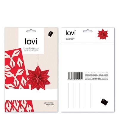 LOVI Lovi Ster berkenhout Rood DIY pakketje - 2 formaten - ook leuk om te versturen als cadeau LOVI Lovi Ster berkenhout Rood DIY pakketje - 2 formaten - ook leuk om te versturen als cadeau
