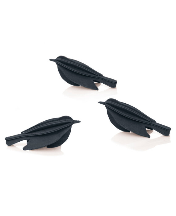 Lovi mini birds set of 3 (various colours) birch wood - 3D animal DIY package