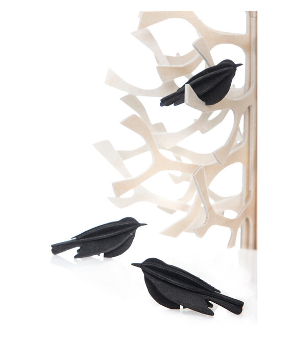Lovi mini birds set of 3 (various colours) birch wood - 3D animal DIY package