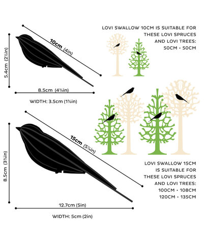 LOVI Lovi Swallow dark blue wood Birch plywood 3D - 2 sizes - animal DIY package - perfect to send as a gift LOVI Lovi Swallow dark blue wood Birch plywood 3D - 2 sizes - animal DIY package - perfect to send as a gift