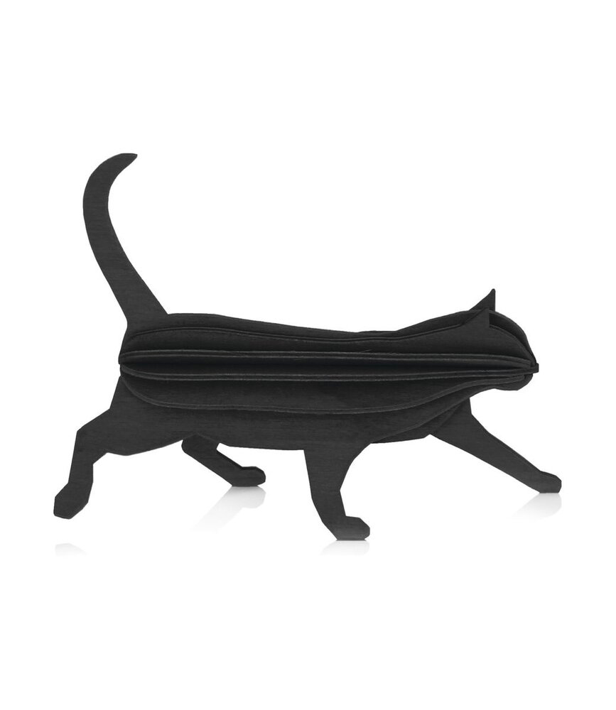 LOVI Lovi Cat black wood Birch plywood 3D-animal DIY package - perfect to send as a gift LOVI Lovi Cat black wood Birch plywood 3D-animal DIY package - perfect to send as a gift