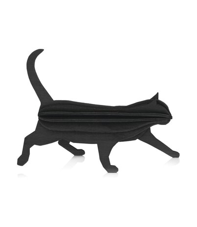LOVI Lovi Cat black wood Birch plywood 3D-animal DIY package - perfect to send as a gift LOVI Lovi Cat black wood Birch plywood 3D-animal DIY package - perfect to send as a gift