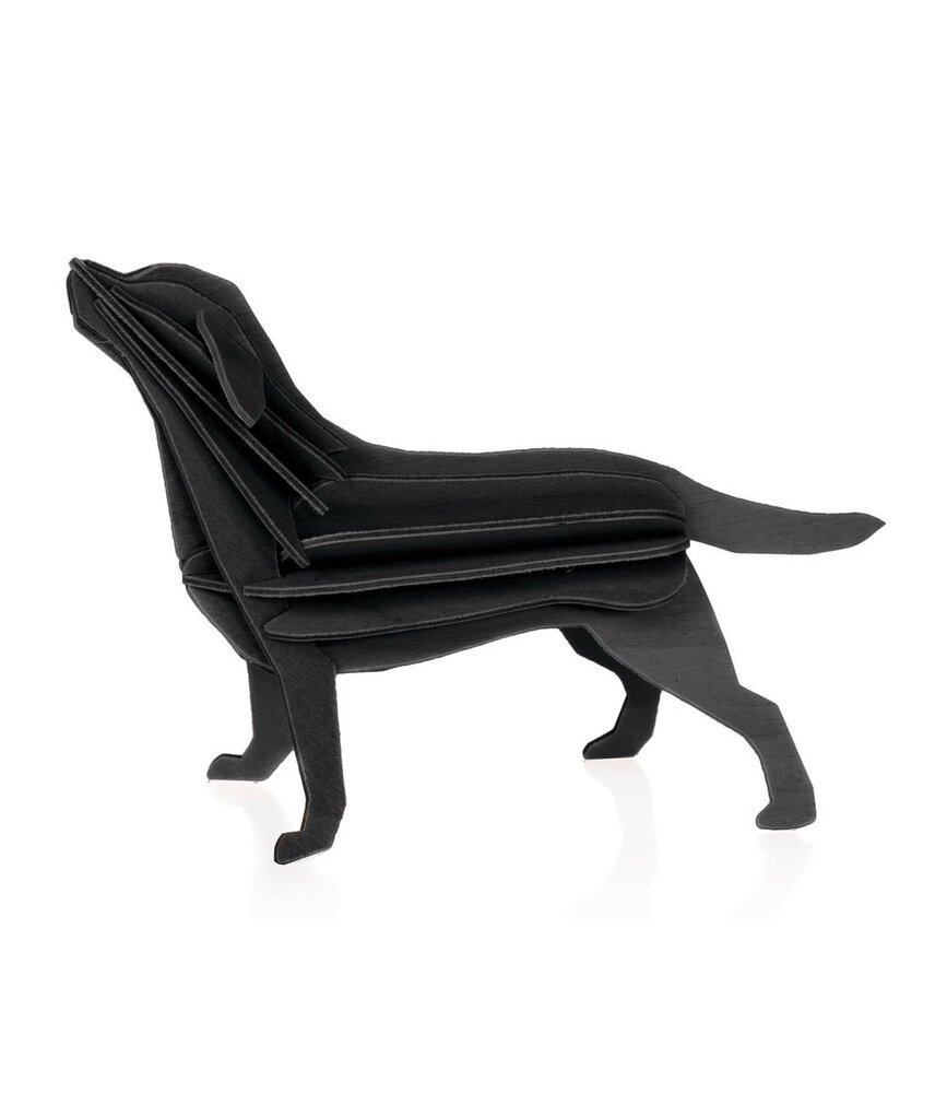 LOVI Lovi Labrador berken multiplex hout zwart 3D-dier DIY pakketje - ook leuk om te versturen als cadeau