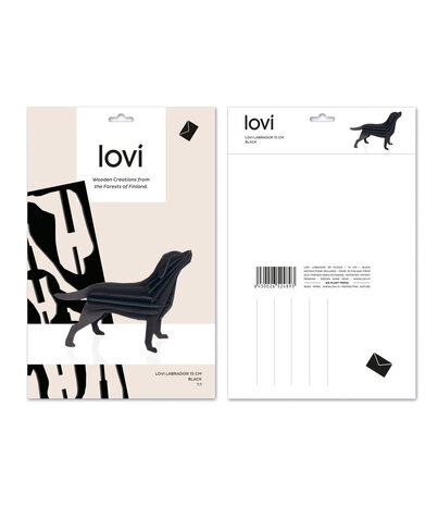 LOVI Lovi Labrador berken multiplex hout zwart 3D-dier DIY pakketje - ook leuk om te versturen als cadeau