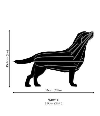 LOVI Lovi Labrador berken multiplex hout zwart 3D-dier DIY pakketje - ook leuk om te versturen als cadeau