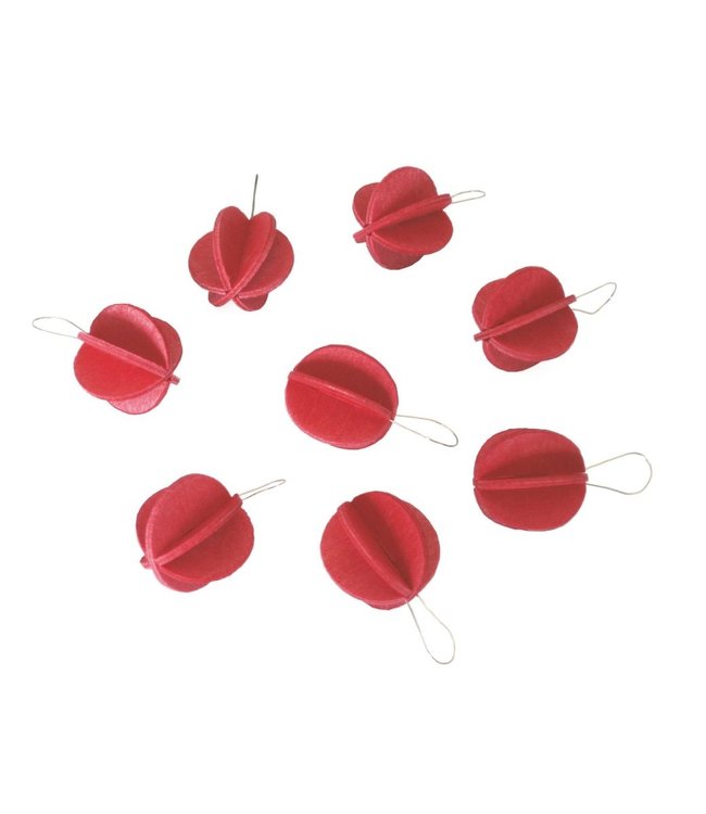 LOVI Loveli mini wooden balls Ø1.7 cm set of 8 red - DIY package birch wood