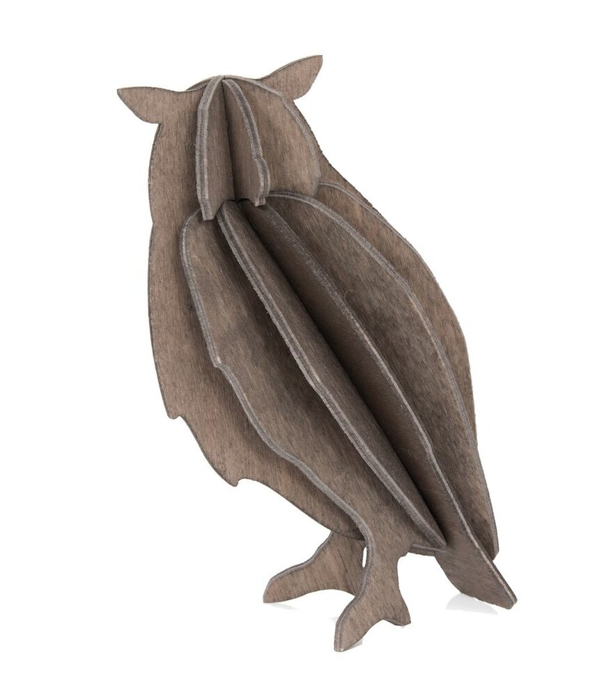 LOVI Lovi Uil berken multiplex hout grijs 3D-dier DIY pakketje - ook leuk om te versturen als cadeau LOVI Lovi Uil berken multiplex hout grijs 3D-dier DIY pakketje - ook leuk om te versturen als cadeau