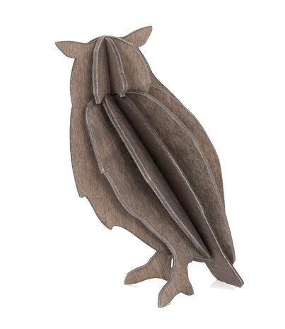LOVI Lovi Uil berken multiplex hout grijs 3D-dier DIY pakketje - ook leuk om te versturen als cadeau LOVI Lovi Uil berken multiplex hout grijs 3D-dier DIY pakketje - ook leuk om te versturen als cadeau