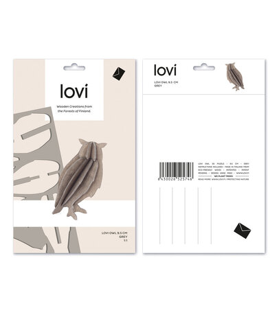 LOVI Lovi Uil berken multiplex hout grijs 3D-dier DIY pakketje - ook leuk om te versturen als cadeau LOVI Lovi Uil berken multiplex hout grijs 3D-dier DIY pakketje - ook leuk om te versturen als cadeau