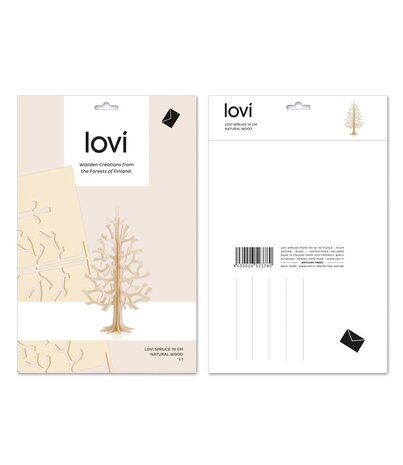LOVI Lovi Spar Berkenhout boom H14cm naturel 3D-boom DIY pakketje LOVI Lovi Spar Berkenhout boom H14cm naturel 3D-boom DIY pakketje