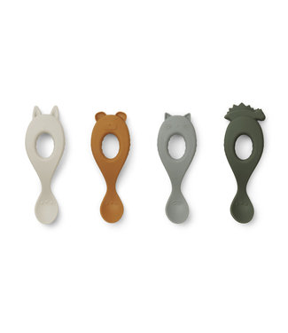 Liewood Liewood Liva Silicone Spoon set of 4 - Hunter green mix