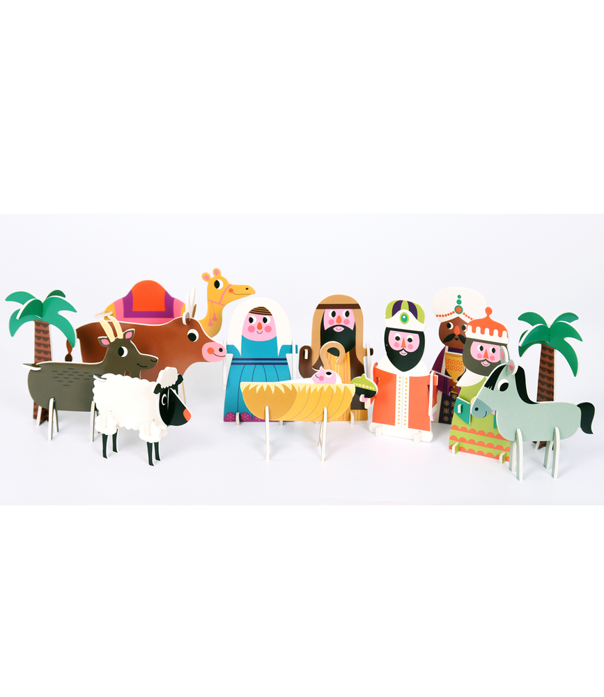 OMM Design OMM Design 3D Puzzel Crib Kerststal OMM Design OMM Design 3D Puzzel Crib Kerststal