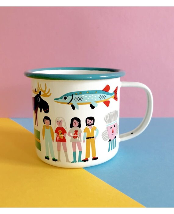 OMM design Enamel Cup Sweden Turquoise