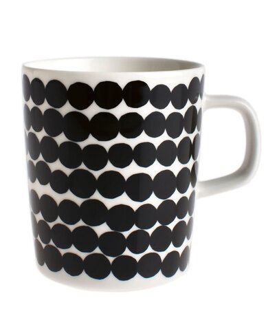 Marimekko Marimekko Räsymatto Beker 2,5dl zwart Marimekko Marimekko Räsymatto Beker 2,5dl zwart