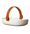 Marimekko Oiva Koppa White Serving dish with leather handle Marimekko Oiva Koppa White Serving dish with leather handle