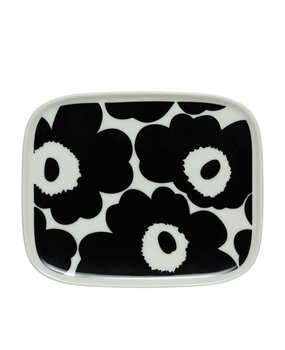 Marimekko Marimekko Unikko plate 15x12cm Black