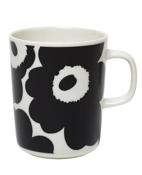 Marimekko Marimekko Unikko Beker 2,5dl zwart Marimekko Marimekko Unikko Beker 2,5dl zwart